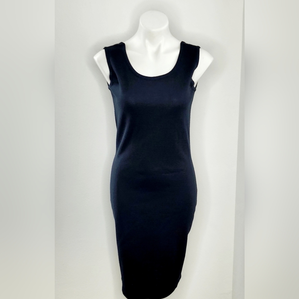 Joan Leslie Talbots Joan Sleeveless Black Knit Dress Size Petites S
